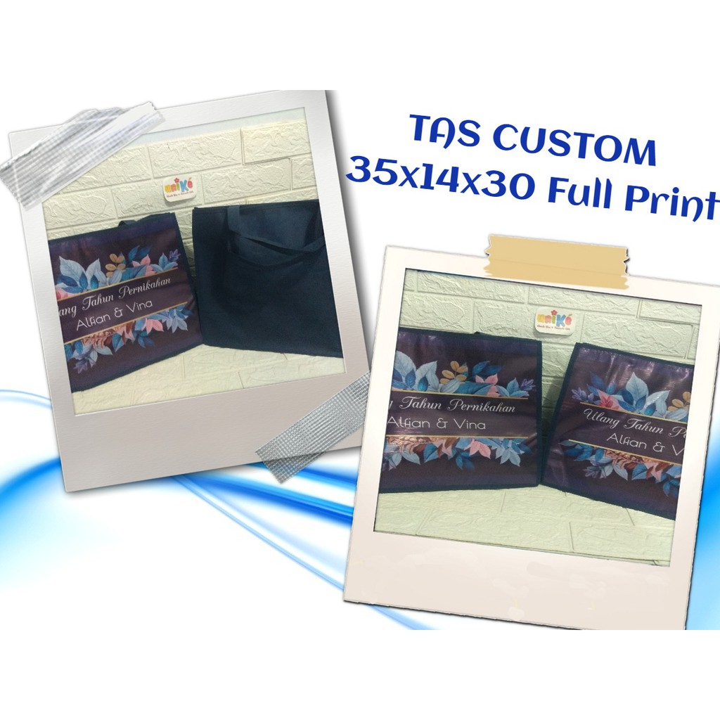 

TAS CUSTOM 35x14x30 FP Goodie Bag Spunbond Bingkisan Paket sembako lebaran harga murah