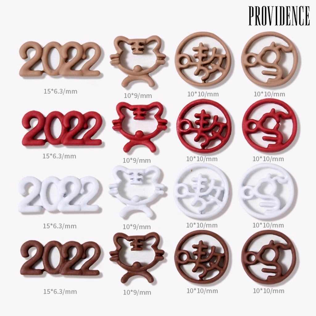 Providence 4pcs / Set Stiker Kuku 3d Motif Tahun Harimau 2022 Untuk Aksesoris Nail Art / Manicure Diy