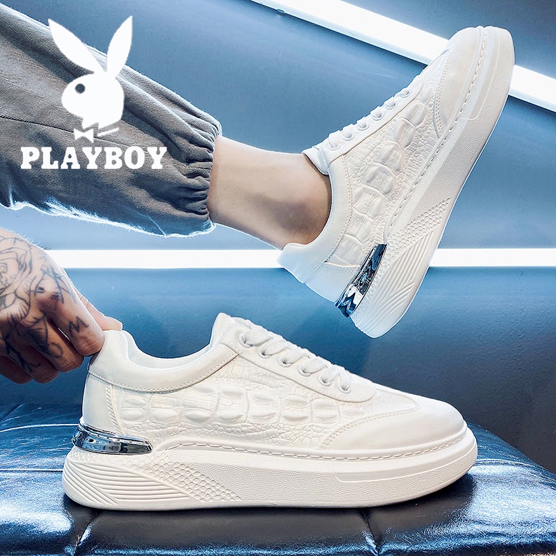 Playboy Pria  Sepatu Fashion Sepatu  Kulit Asli McQueen Sepatu Meningkat Olahraga Kasual Sepatu Skat