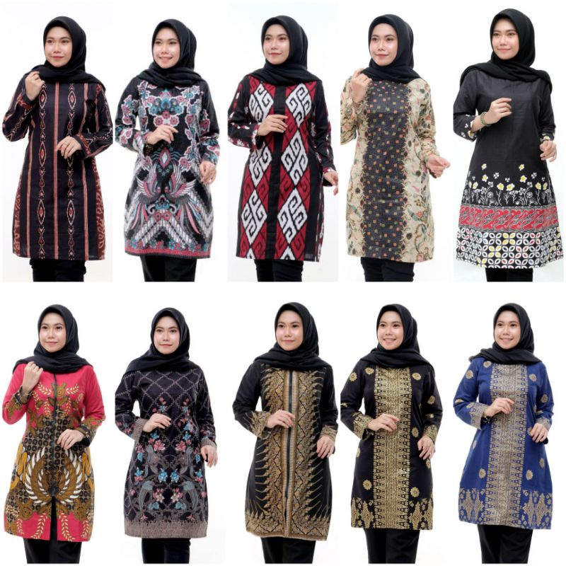 TUNIK BATIK MOTIF SERAGAM BATIK DIANPUTRI BAJU BATIK WANITA