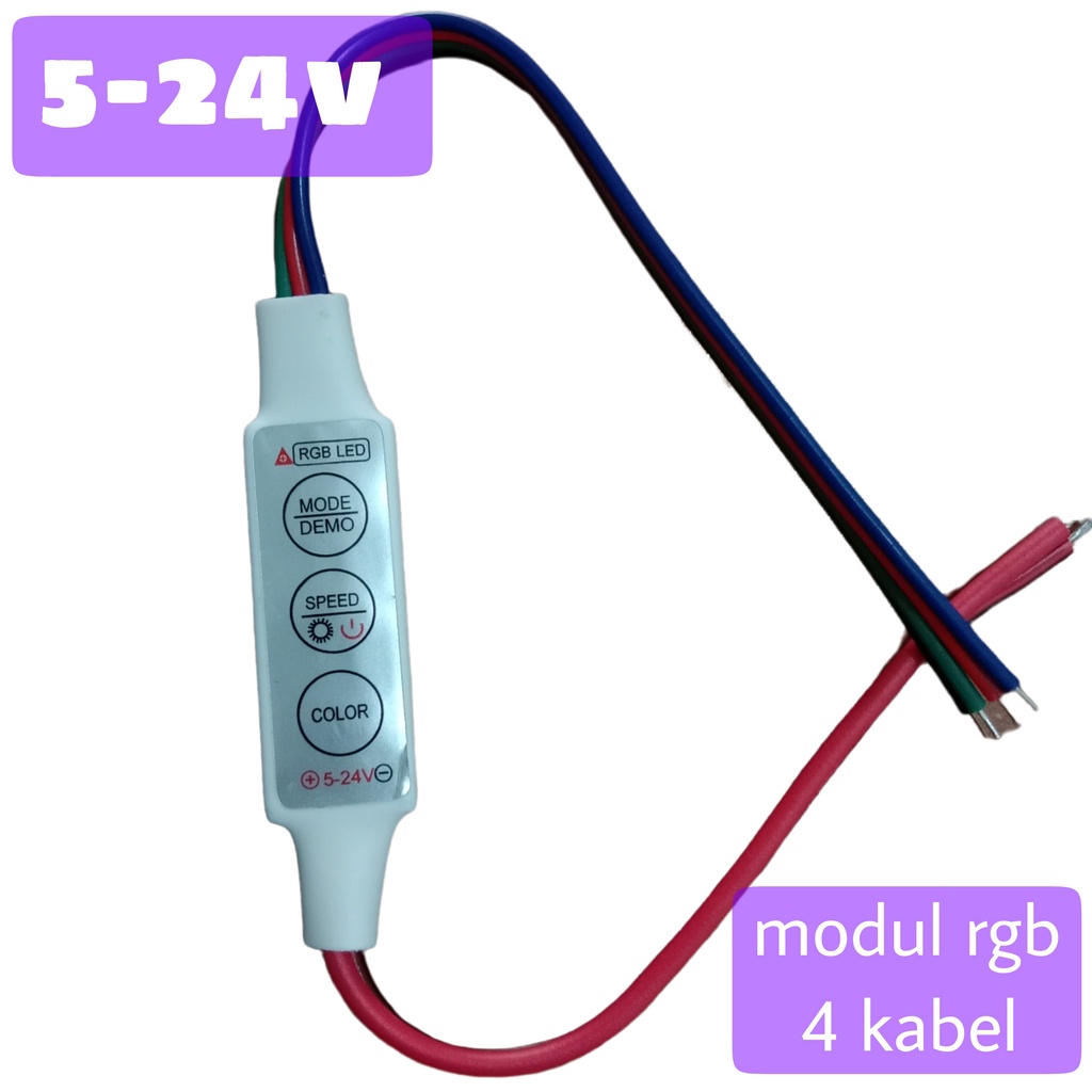 MODUL RGB CONTROLLER 4 KABEL 12-24V KABEL LANGSUNG