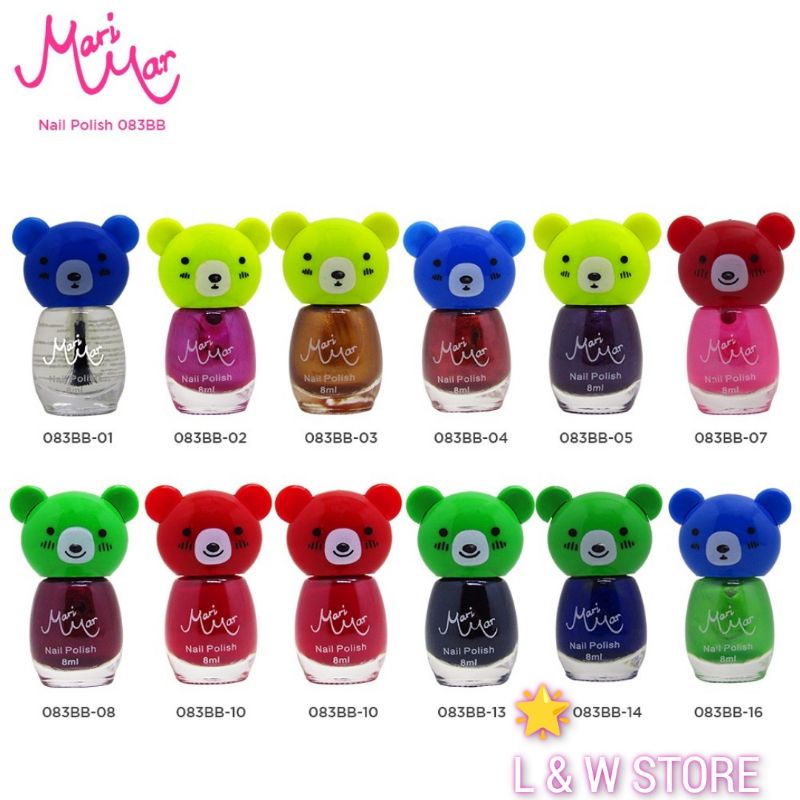 Marimar Nail Polish 12 Colours Shades/Marimar Cat Kuku/BPOM