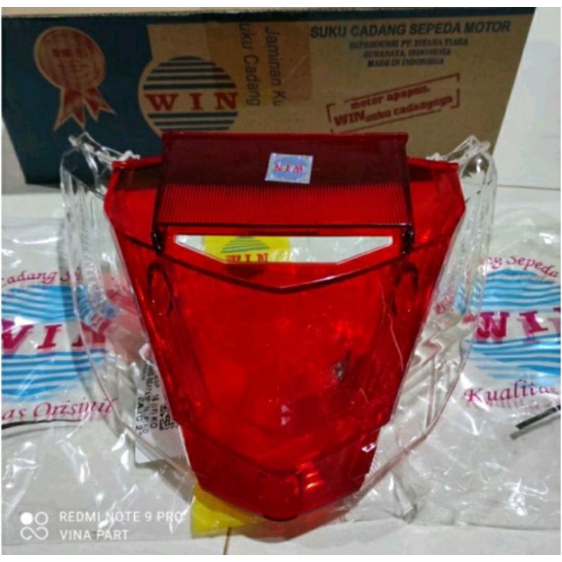 MIKA KACA LAMPU BELAKANG MIKA STOP PLUS SEN  BEAT  NEW ESP STREET ECCO TAHUN 2016 - 2019 MERAH PUTIH