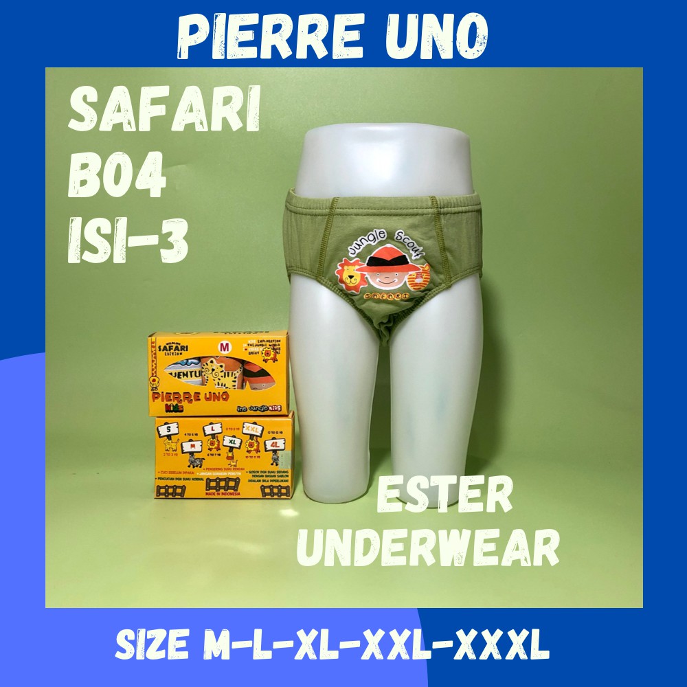 Celana dalam anak laki-laki Pierre Uno B04 Safari Isi-3 Pcs