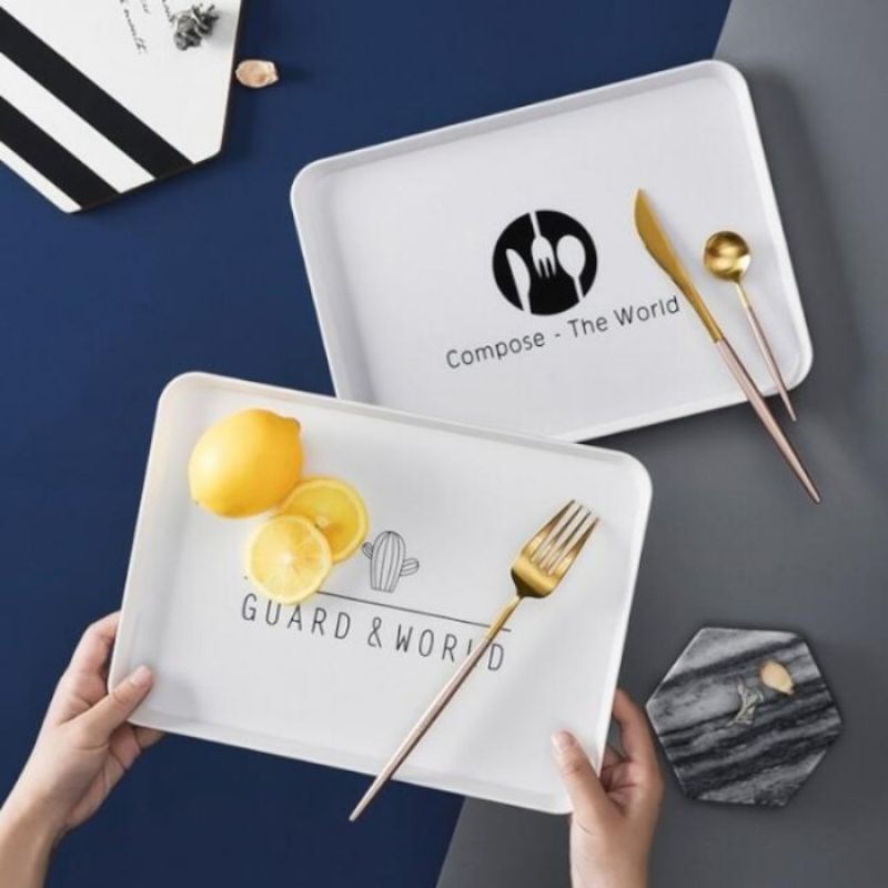 Nampan Makanan Plastik/ Food tray / Nampan Makanan Plastik Putih / Tatakan piring Makanan / Nampan p