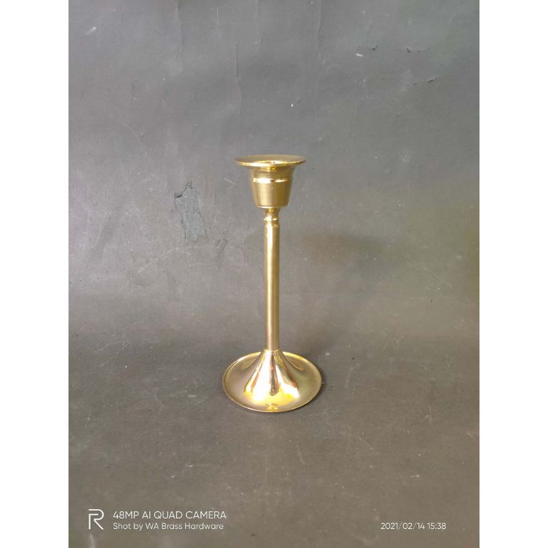 TEMPAT LILIN POLOS KUNINGAN TINGGI M - BRASS CANDLE HOLDER