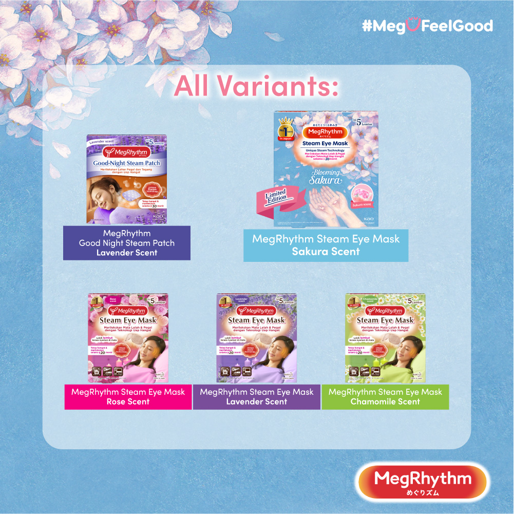 MegRhythm Steam Eye Mask Sakura 5pcs