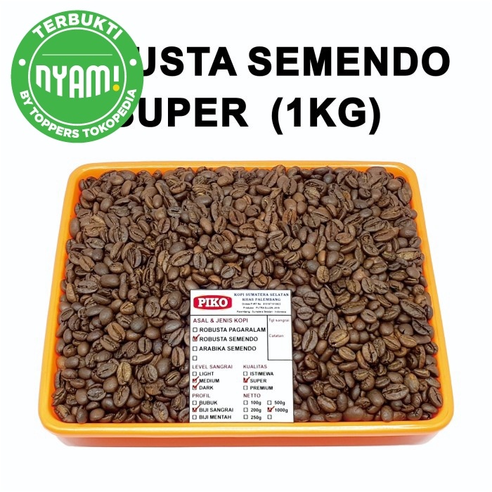 

DISKON - (BISA COD) Kopi Biji Sangrai Robusta Semendo ( 1kg ) - Biji Kopi