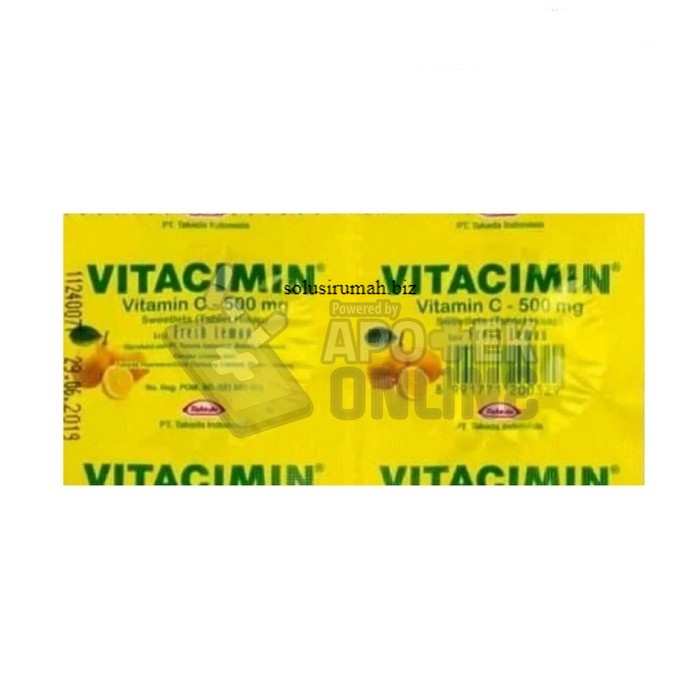 VITACIMIN 1 STRIP ISI 2 TABLET lemon vitamin c 2 biji