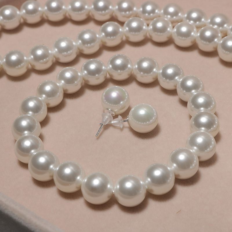 SIY  Freshwater Cultured Pearl Necklace Set Stunning Bracelet 925 Silver Stud Earrings Women Jewelry