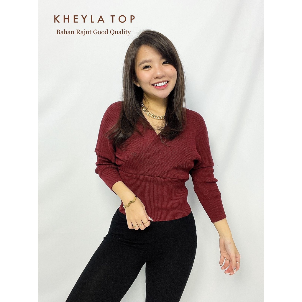 HOPYLOVY - V Top Knit Kheyla Rajut