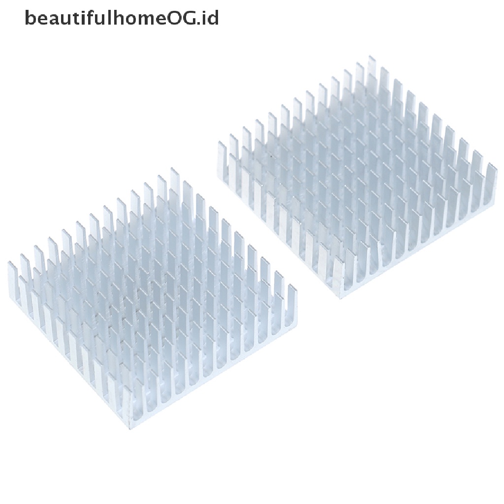 2 Pcs Radiator heatsink cpu Bahan aluminum Warna silver Ukuran 40x40 X 11mm