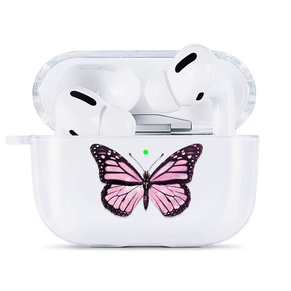 Simple AirPods Pro Case Anti-fall Silicone Soft Case Headset Protection Cover Cute Cartoon Butterfly