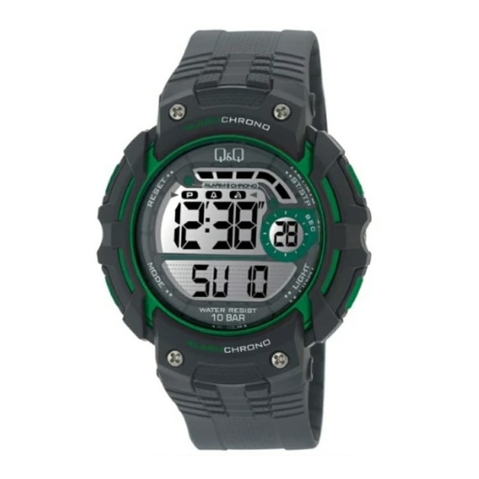 [COD] Jam Tangan Pria Q&Q QQ Digital Strap Karet Hitam M086J003Y Original KEREN KOTAK KADO TERBARU
