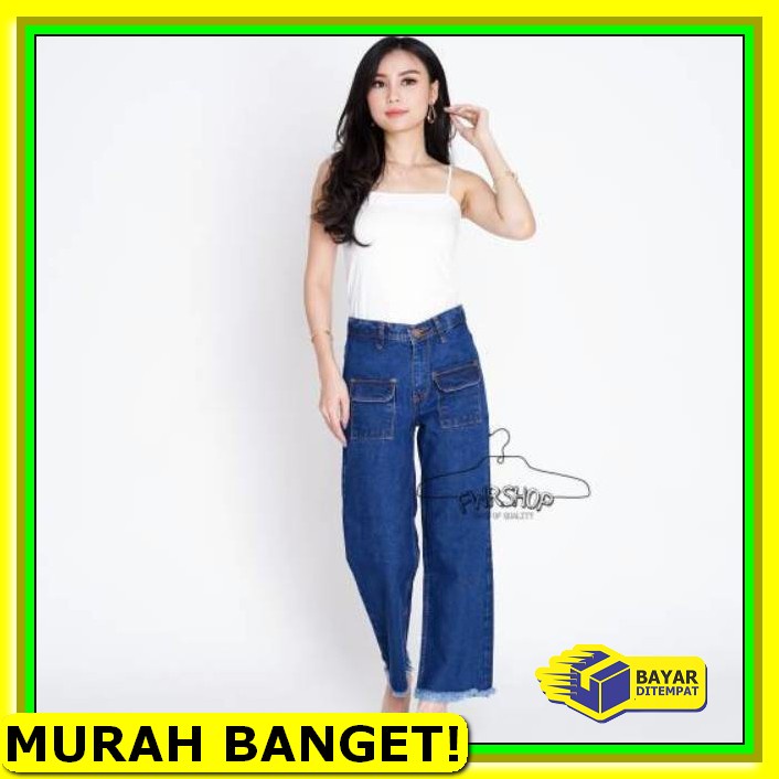 Celana Jins Cewek Kekinian Ukuran Jeans Levis Import Distro Lg332 XN754 Fwr - Celana Kulot Pocket J
