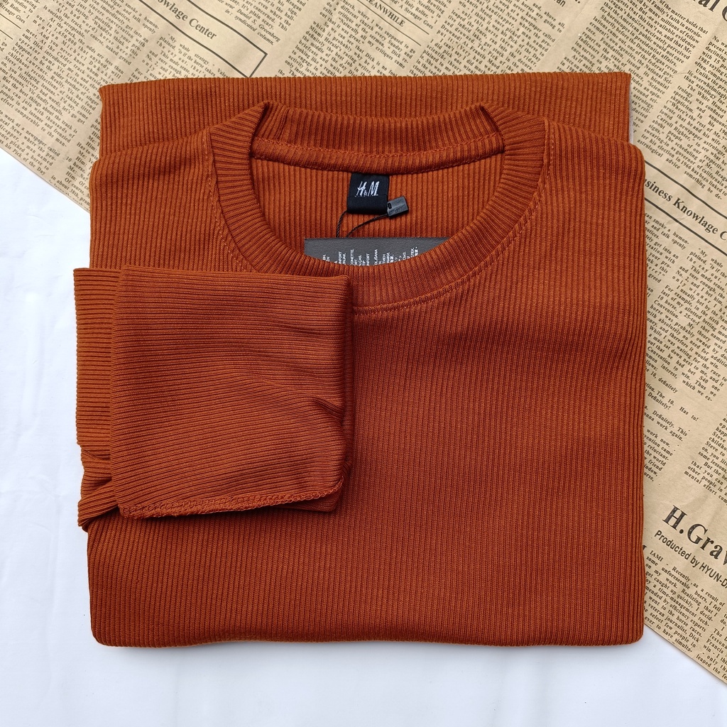 PART II Kaos Rib Premium / Kaos Grosir / Kaos Rib Premium Tebal / Kaos Lengan Panjang Termurah-Caramel