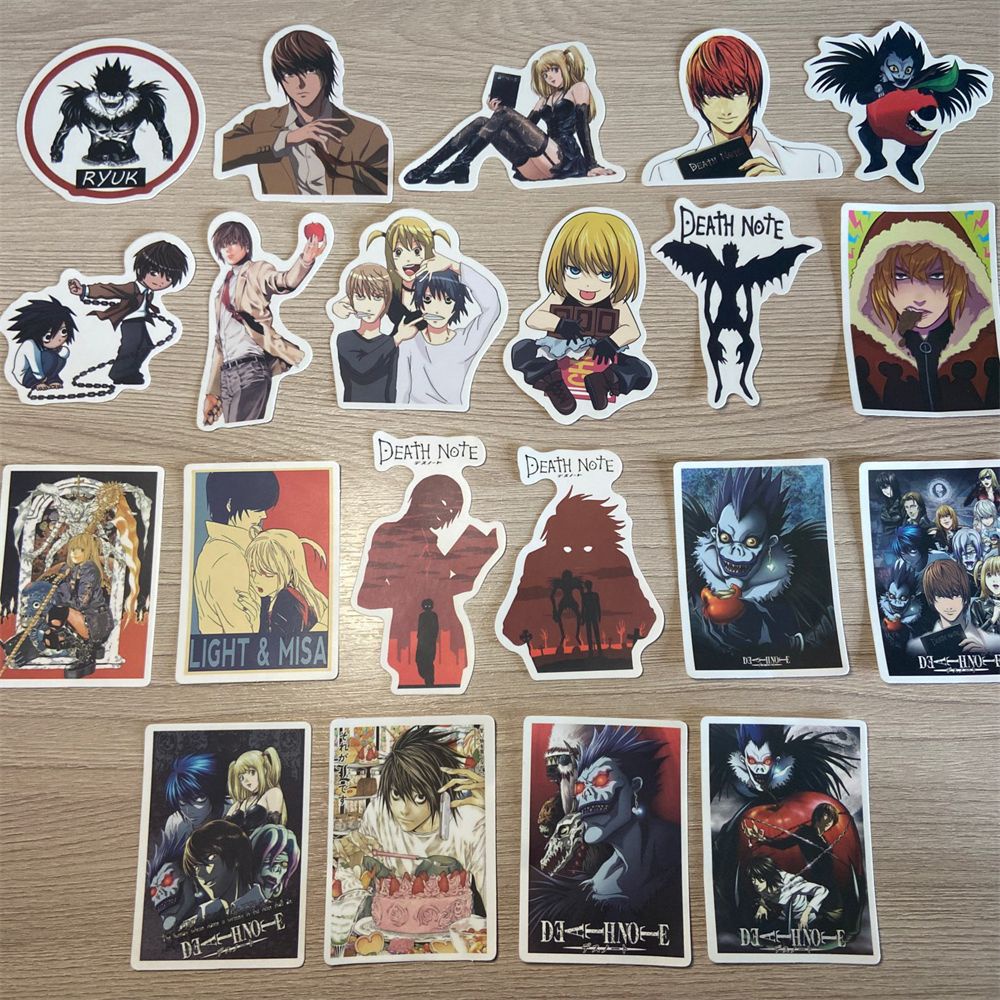 ELEGANT 50Pcs/Lot Anime Cartoon Stickers DIY Toy Sticker Japanese Anime Sticker DEATH NOTE Anime Stickers For Laptop Skateboard Notebook Graffiti Stickers Waterproof Stationery Sticker Motorcycle Phone Graffiti Sticker Stickers Poster