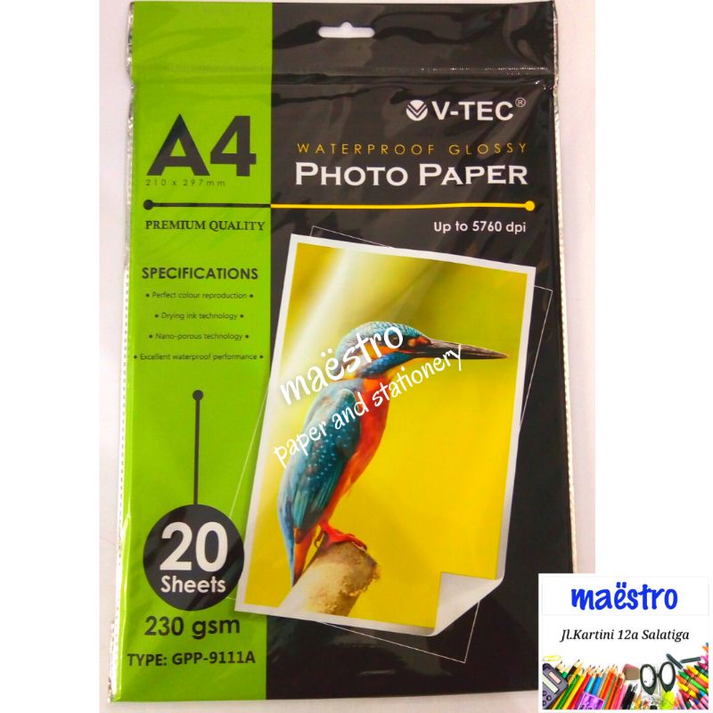 

Kertas Foto Glossy A4 230 gsm / Glossy Photo Paper A4