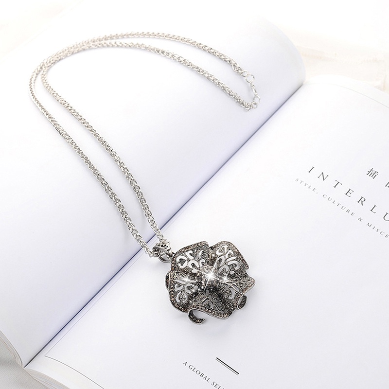Five Petal Flower Shaped Necklace Cremation Urn Pendant Funeral Ashes Holder-in Pendant Necklaces