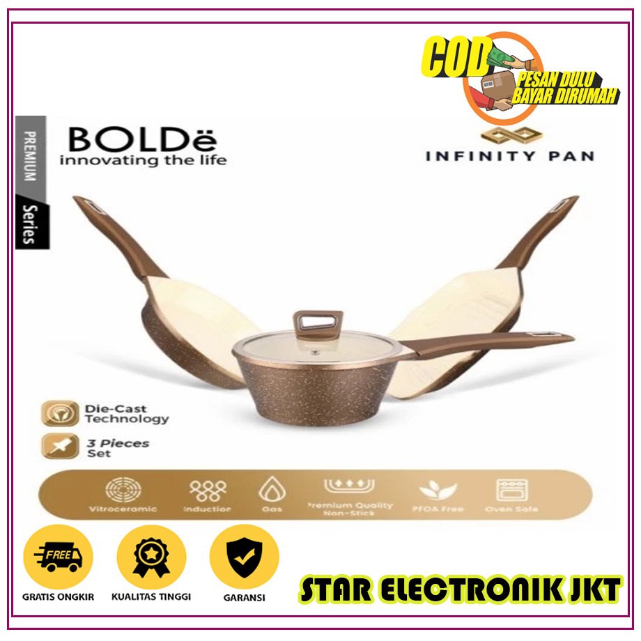 PANCI SET BOLDe INFINITY PAN 3+1 SETS GOLD