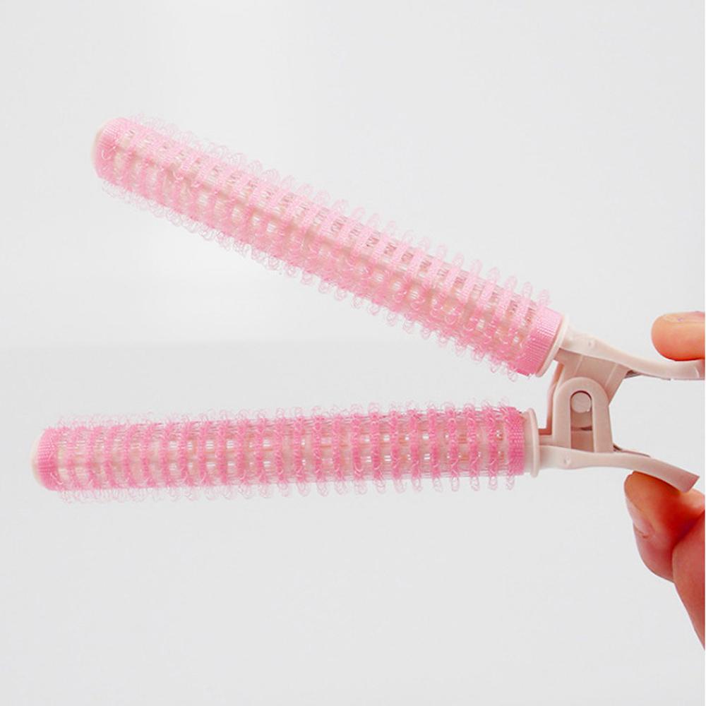 Agustina Rambut Akar Berbulu Klip Merah Muda Gadis Jepit Rambut Portable Lazy Curler Magic DIY Styling Tools