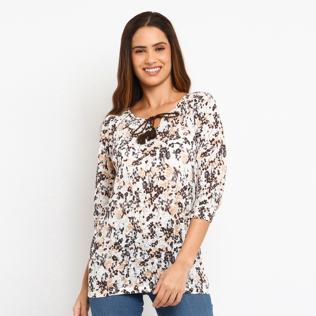 

C2 Sakura Brown Basic Blouse