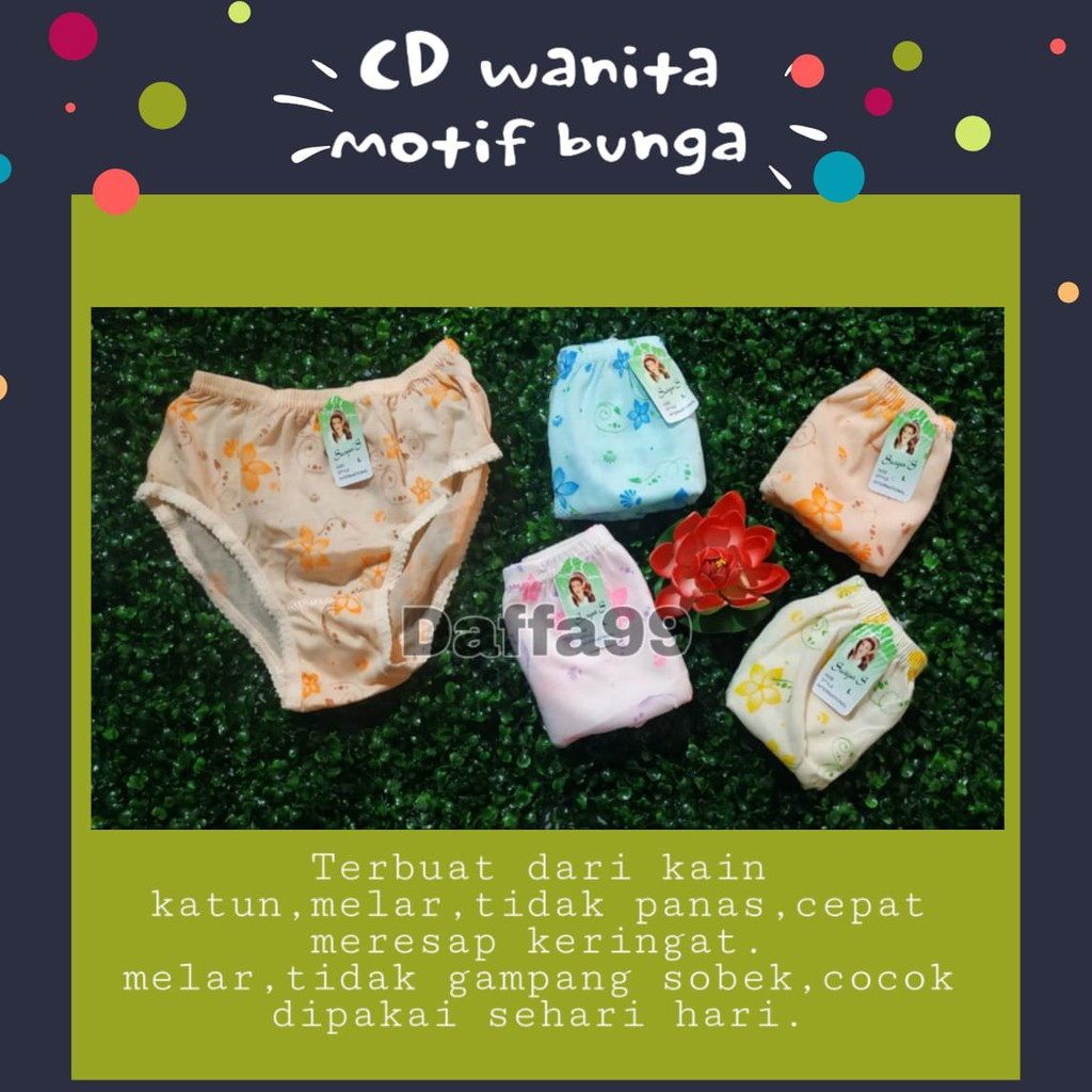 (SMLXL3L4L5L6L)12 PCS CD WANITA MURAH / UNDIES CELANA DALAM WANITA LUSINAN / CD WANITA CELANA DALAM