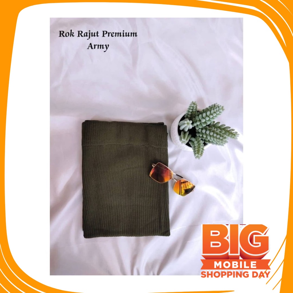 Plisket Jins Dnim MEkar biru merah hitam kuning hijau putih abu /  CoD- Rok Span Rajut - Rok Rajut T