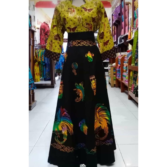 Jual Non COD Rok Panjang Wanita Batik Papua Asli Model tali ikat Tebal ...