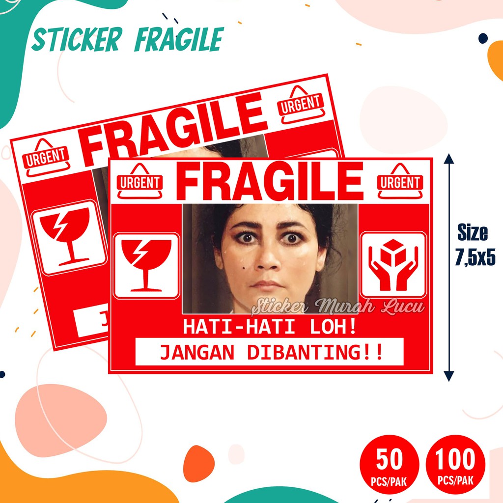 

STIKER FRAGILE URGENT SUSANA PECAH BELAH /STIKER LUCU MURAH/STICKER KEMASAN 100 PCS