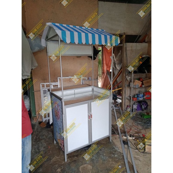 booth portable atap rumah rumahan+pintu