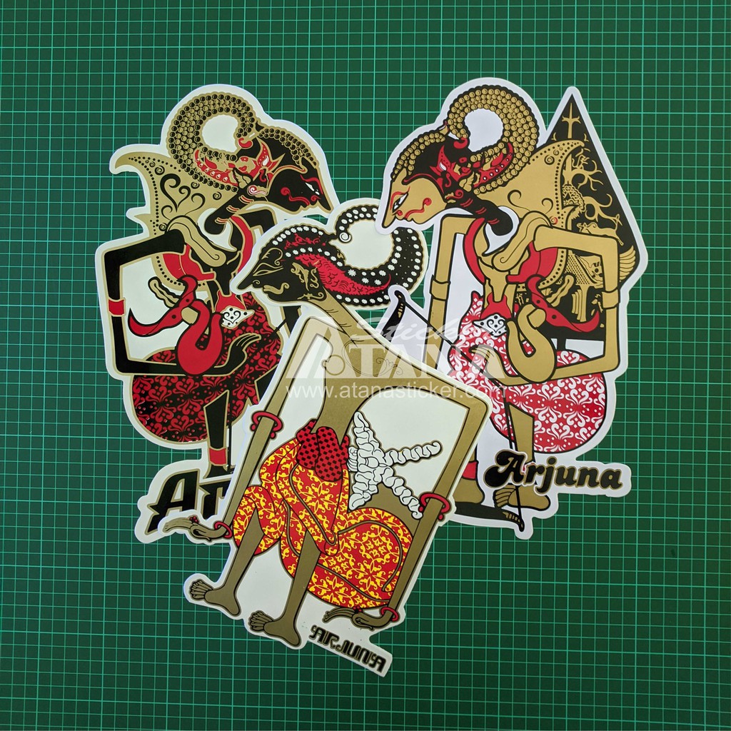 Stiker Printing Sablon Jumbo Vinyl Wayang Arjuna Janaka Permadi Motor Mobil Dinding Kaca Lemari