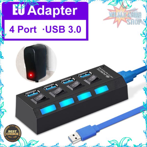 EASYIDEA USB Hub 3.0 4 Port with Power Supply - U9103 - Black