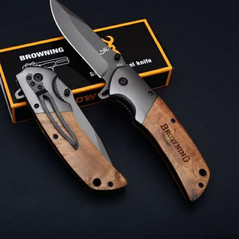 Pisau Lipat Outdoor Gunung Camping Browning 354 Knife Tactical