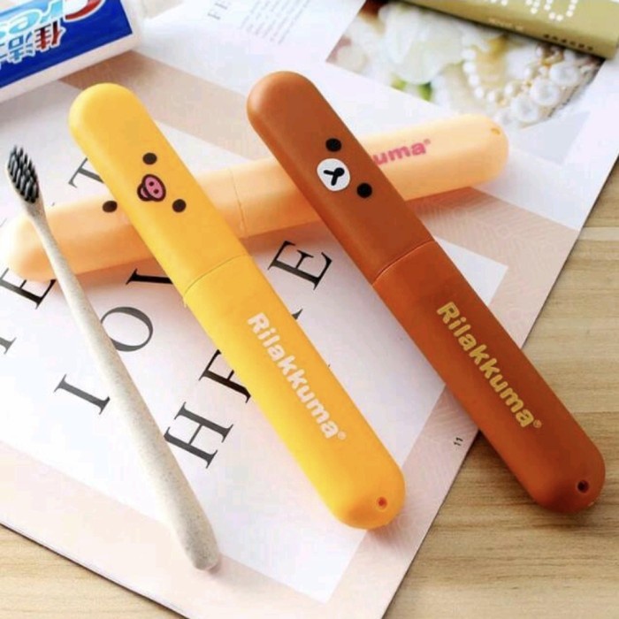 RL7 Tempat Sikat gigi RILAKUMA Kotak Penyimpanan Travel Toothbrush Box