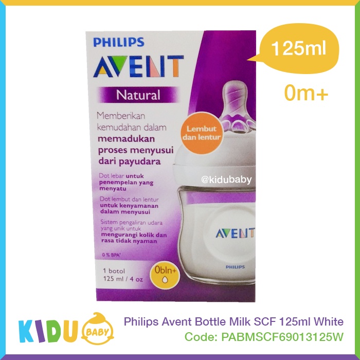 Philips Avent Bottle MIlk SCF 690/13 125ml White Botol Susu Bayi dan Anak Kidu Baby