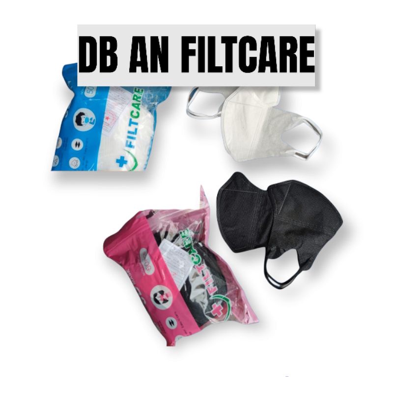 [ 50PC ] DUCKBILL ANAK FILTCARE GARIS - MASKER DUCKBILL ANAK 3PLY KEMENKES HITAM PUTIH