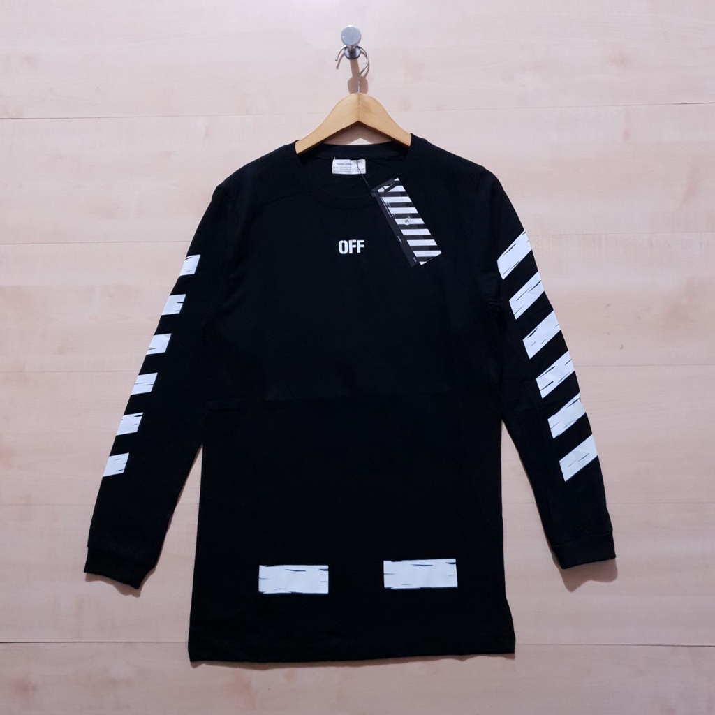 Kaos Longsleeve Off-White Seeing Things Logo Black