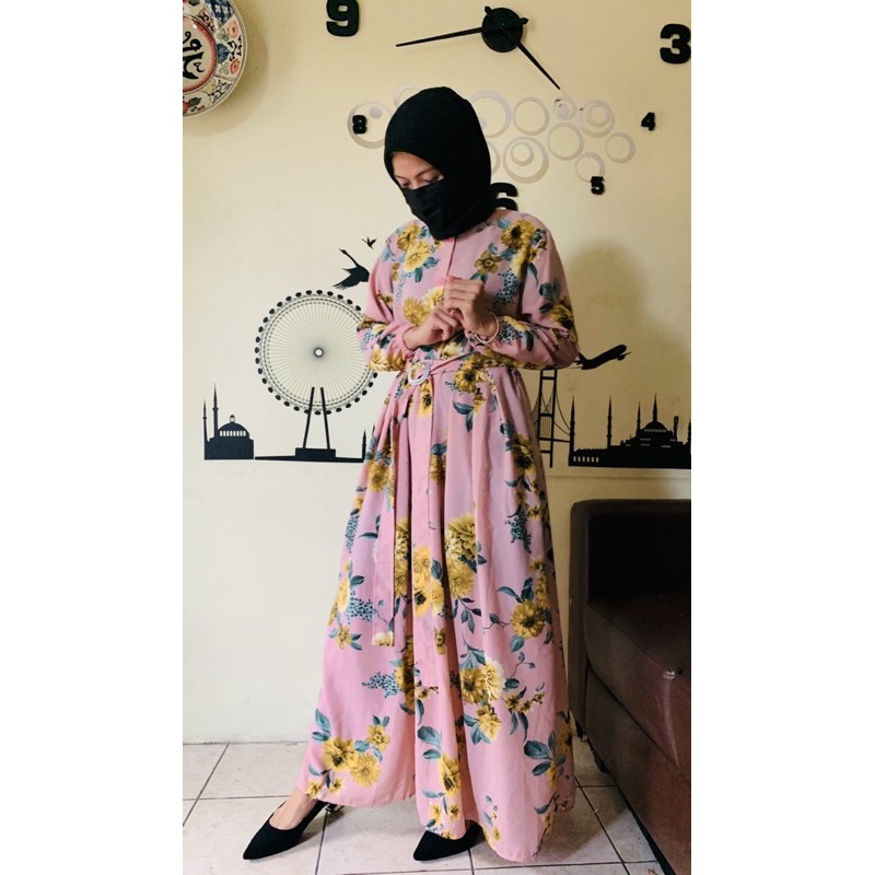 Gamis Monalisa Motif Bunga/Dress Motif Bunga