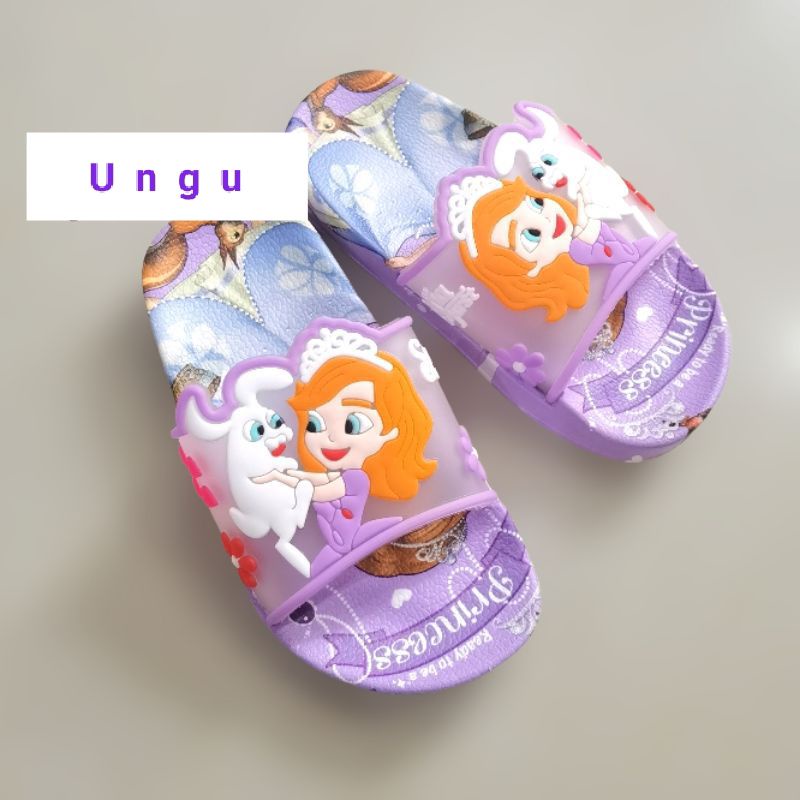 Sandal Slide Anak Perempuan Import Motif Sofia Motif Princes