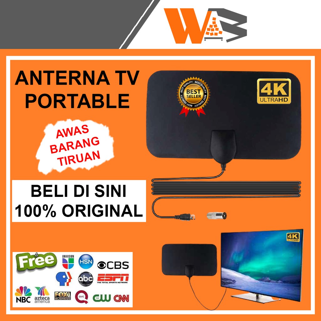 COD Antena TV Digital Indoor Led Dalam Ruangan Rumah Portable Antenna Penguat Sinyal TV B81