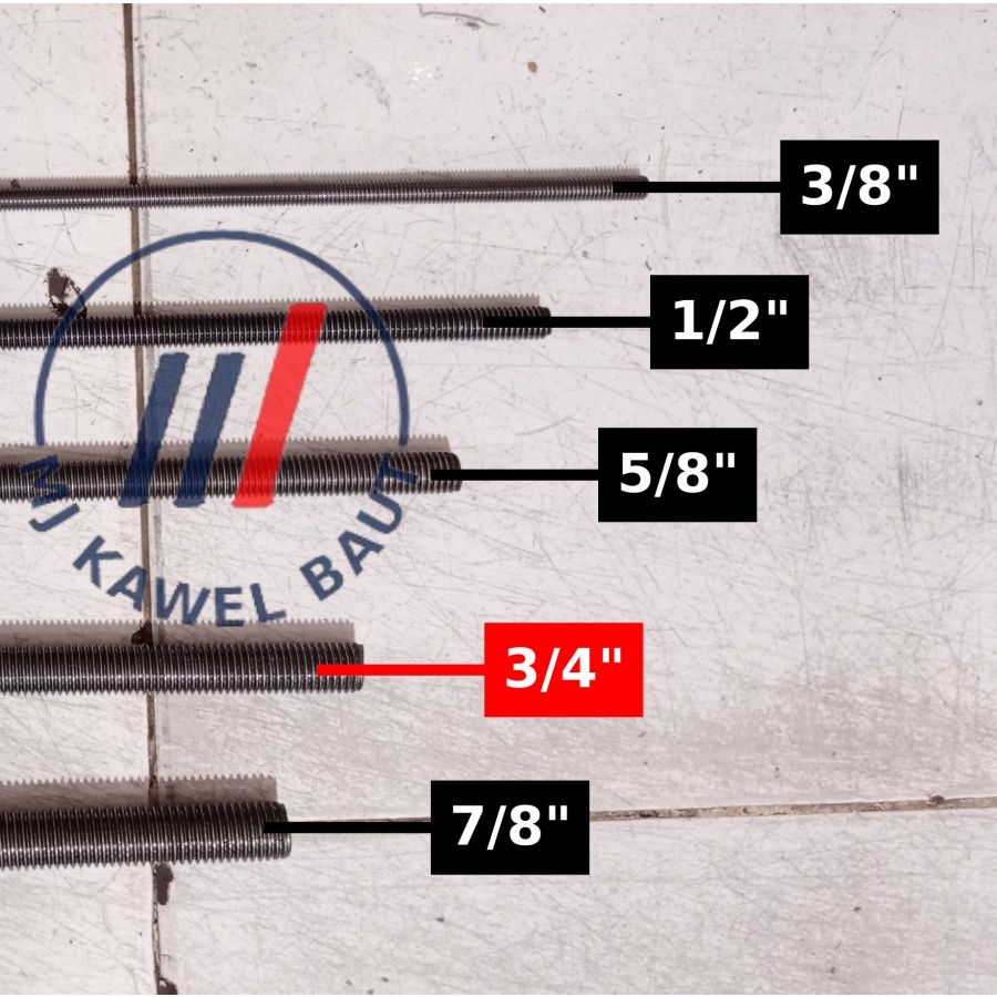 Studbolt / Asdrat Besi 3/4 " Inch Panjang 1 Meter Long Drat