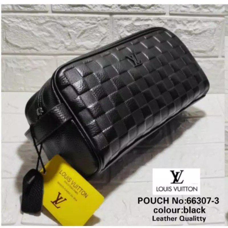 HANDBAG/CLUTCH/POUCH LV PRIA & WANITA BAHAN KULIT ASLI TERMURAH