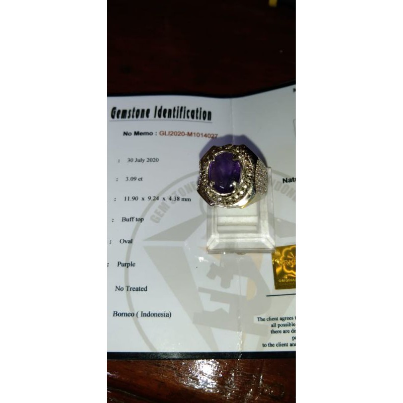 cincin kecubung Kalimantan bermemo