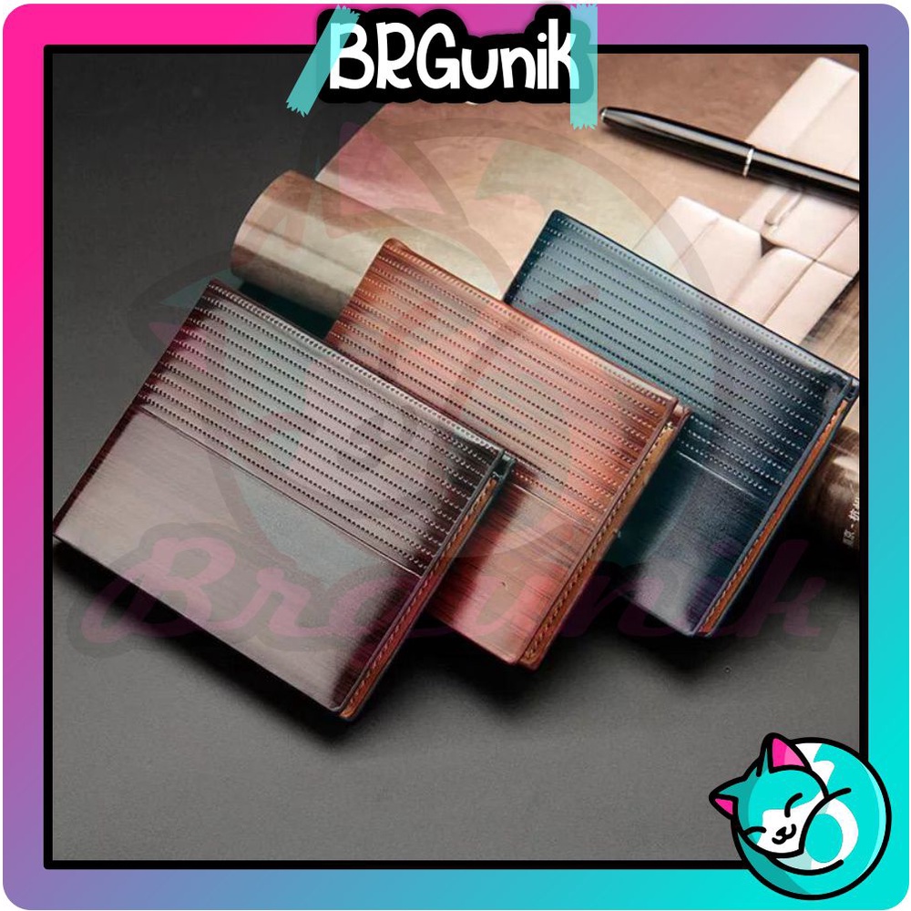 BRGUNIK Dompet kulit Pria PU Dompet Wanita Pria Kartu Kulit PU Lipat D020