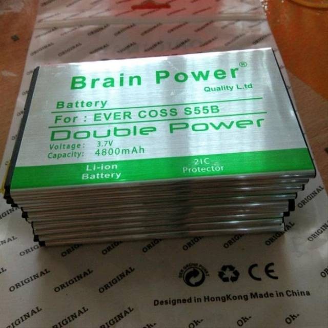 Double Power Battery Batere Batre Baterai Brain Power Evercoss S55B