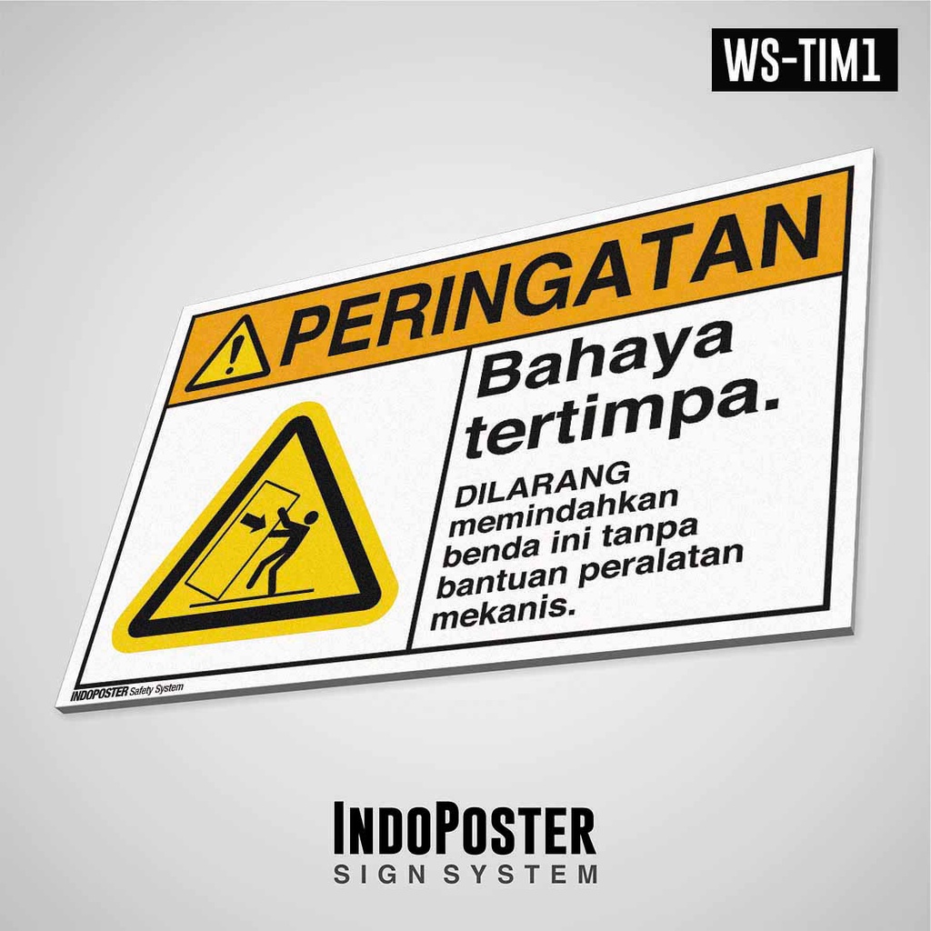 

Safety Sign Rambu K3 ANSI Peringatan Bahaya Tertimpa Dilarang Memindahkan Barang M 45x30cm