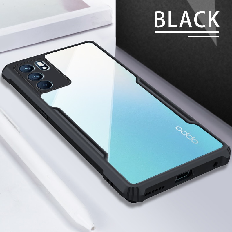 Case OPPO RENO 6 4G Armor Fusion Transparent Casing Free Skin Carbon 3D