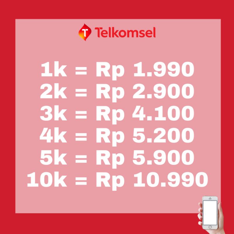 Pulsa Telkomsel Murah 1000 2000 3000 4000 5000 10000