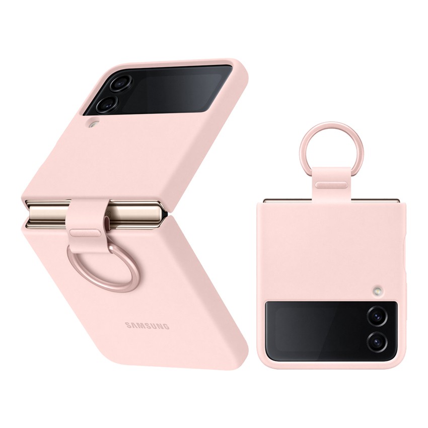 Galaxy Z Flip4 5G Silicone Cover with Ring - Pink